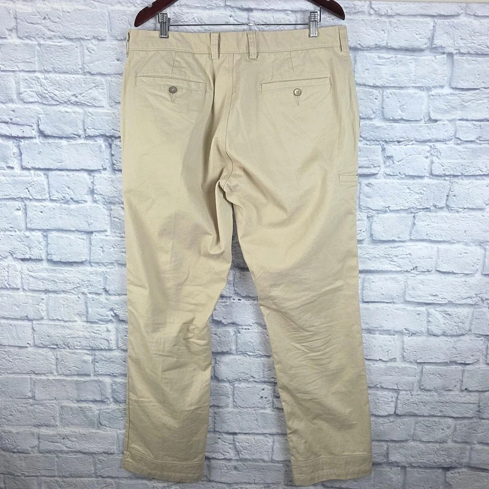 Duluth Trading Co Flex Ballroom Khakis Mens Trim Fit Tan Chino Pants Sz 36X31